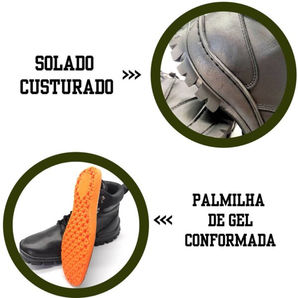 Coturno Militar Preto Operacional De Couro 1001 Preto - Imagem 6