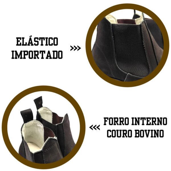 Botina Chelsea Masculina Couro Nobuk Bovino 068 - Imagem 6