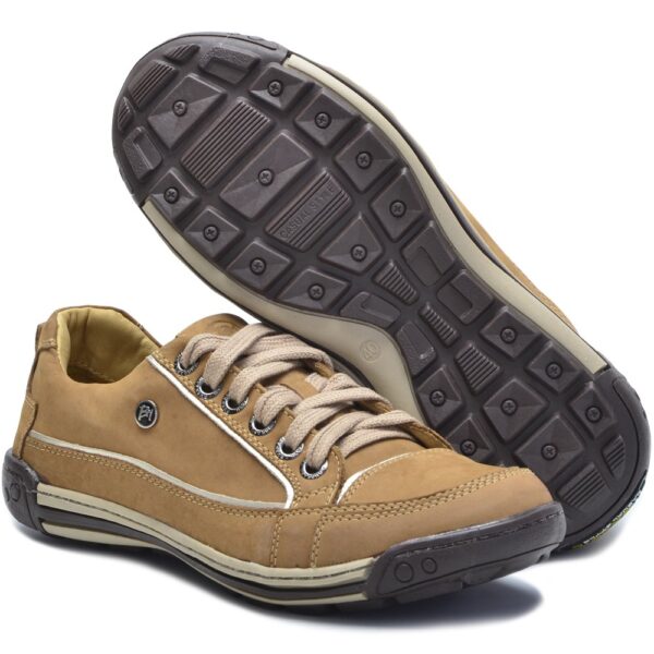 Sapato Masculino Couro Palmilha Gel Bm Brasil 114/01 Palha - Imagem 2