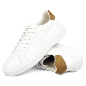 Sapato Casual Masculino de Couro Branco Torino 17006 Branco