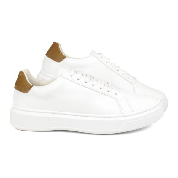 Sapato Casual Masculino de Couro Branco Torino 17006 Branco - Imagem 4