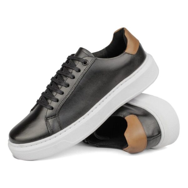 Sapato Casual Masculino de Couro Preto Torino 17006 Preto