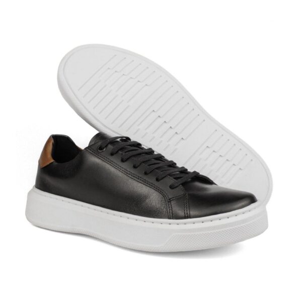 Sapato Casual Masculino de Couro Preto Torino 17006 Preto - Imagem 3