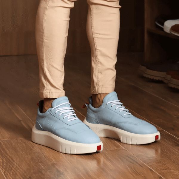 Sapato Casual Masculino Tênis Fly Couro Hongkong Sola Alta - Imagem 7