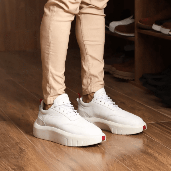 Sapato Casual Masculino Tênis Fly Couro Hongkong Sola Alta - Imagem 8