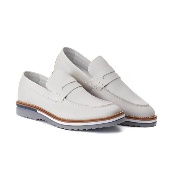 Sapato Casual Masculino Loafer Couro Maldivas Off-White 2410 Off-White - Imagem 2