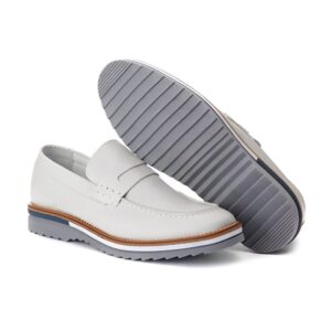 Sapato Casual Masculino Loafer Couro Maldivas Off-White 2410 Off-White