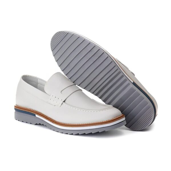Sapato Casual Masculino Loafer Couro Maldivas Off-White 2410 Off-White
