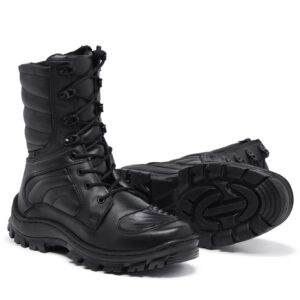 Coturno Bota Militar Couro Bovino Preto 500 Preto
