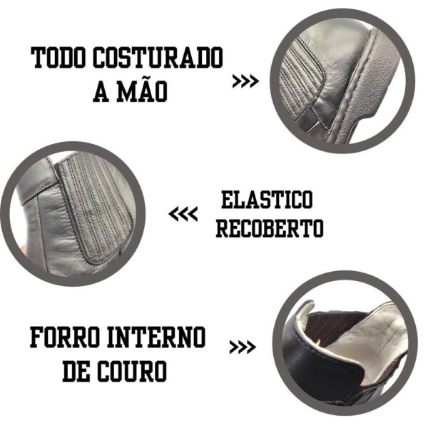 Botina Anti-stress Macia Masculino Preto Elástico 710 Preto - Imagem 4
