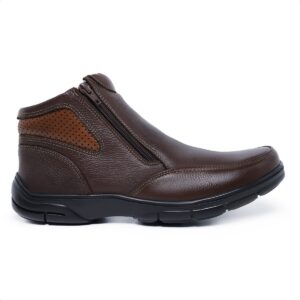 Botina Masculino Anti Stress Zíper Conforto Couro 714