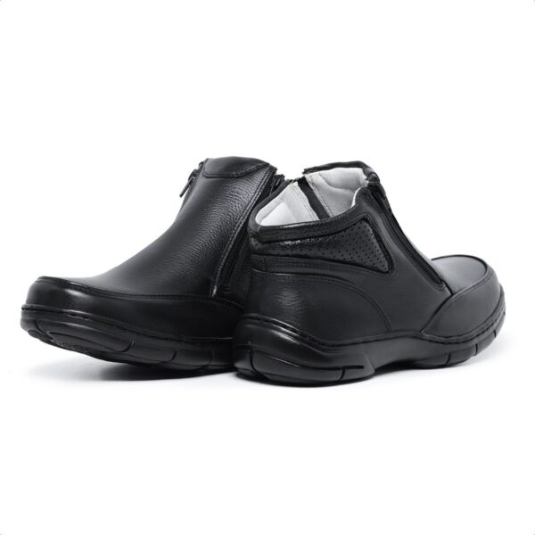 Botina Masculino Anti Stress Zíper Conforto Couro 714 - Imagem 8