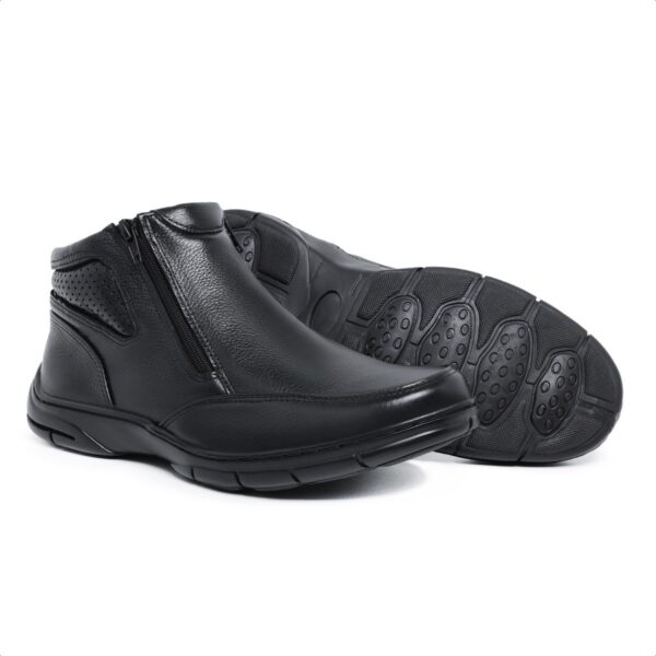 Botina Masculino Anti Stress Zíper Conforto Couro 714 - Imagem 6