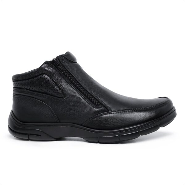 Botina Masculino Anti Stress Zíper Conforto Couro 714 - Imagem 5