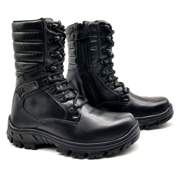 Bota Coturno Militar Attack Zíper Couro Palmilha Gel 5189 - Imagem 3