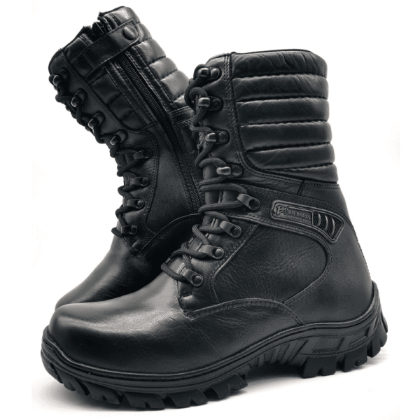 Bota Coturno Militar Attack Zíper Couro Palmilha Gel 5189 - Imagem 4