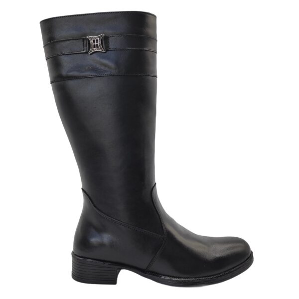 Bota Feminina Montaria Preto Cano Longo em Couro 137 Preto