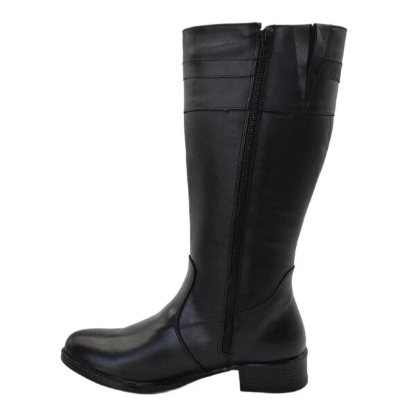 Bota Feminina Montaria Preto Cano Longo em Couro 137 Preto - Imagem 2