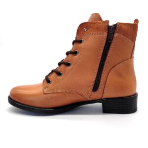 Bota Feminina Montaria Camel Cano Curto em Couro 156 Camel