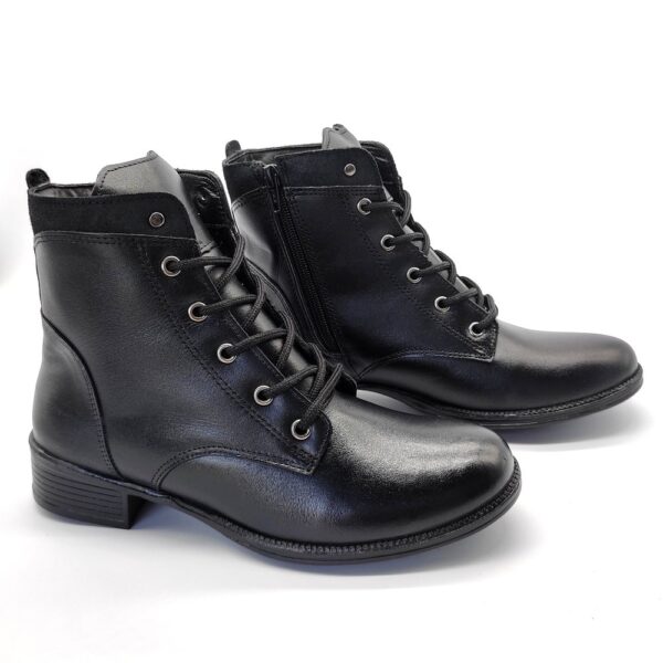Bota Feminina Montaria Preto Cano Curto em Couro 156 Preto - Imagem 3