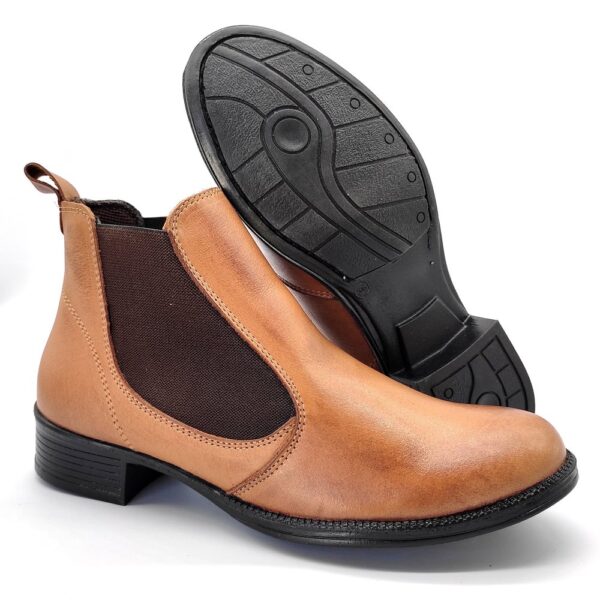 Bota Feminina Chelsea Camel Couro 2026 Camel