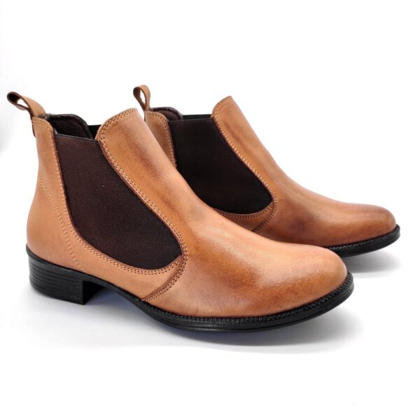 Bota Feminina Chelsea Camel Couro 2026 Camel - Imagem 2