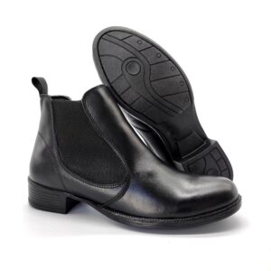 Bota Feminina Chelsea Preto Couro 2026 Preto