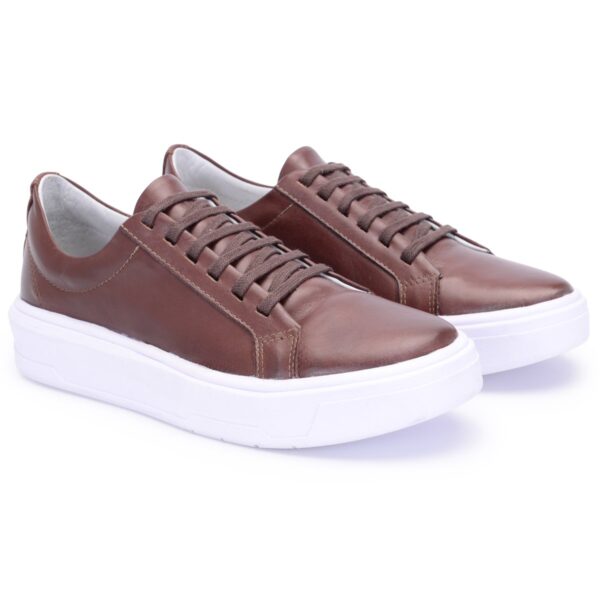 Sapato Casual Masculino Em Couro de Amarrar Palmilha Gel 361 - Imagem 3
